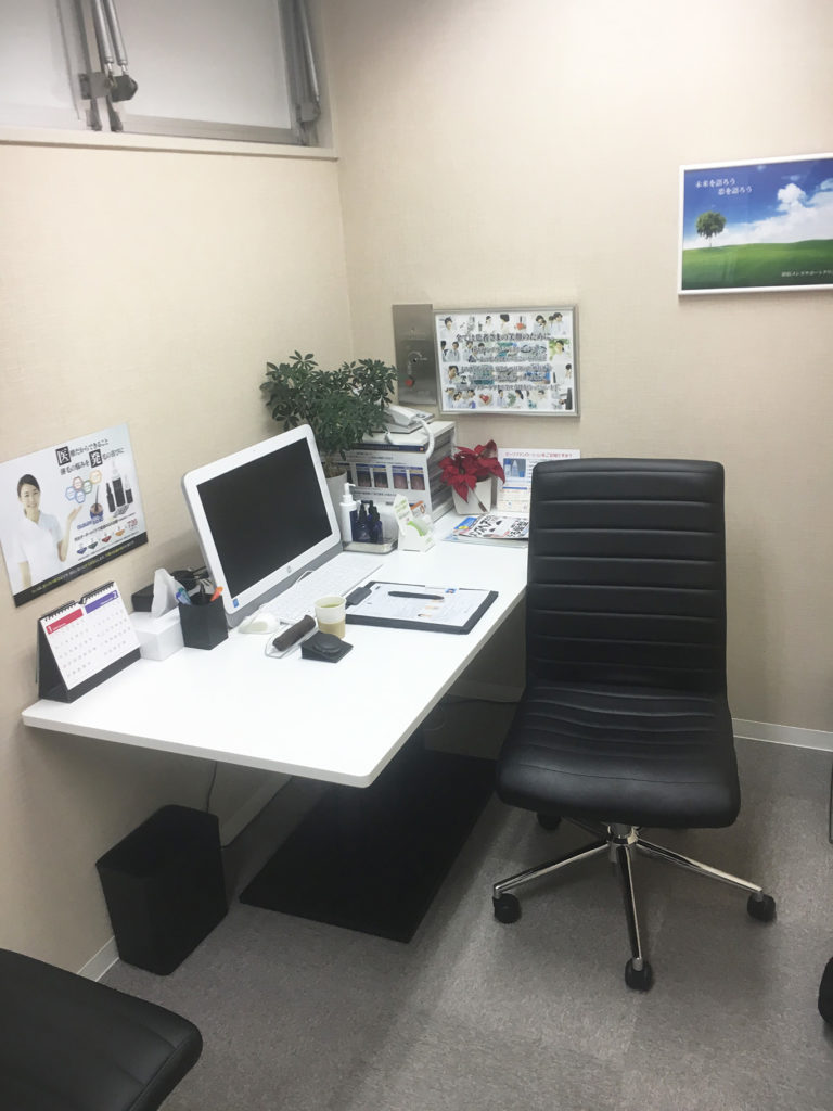 メンズサポートクリニックの個室